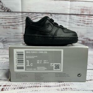 Nike Air Force 1 Crib Black Shoes Baby Size 1c